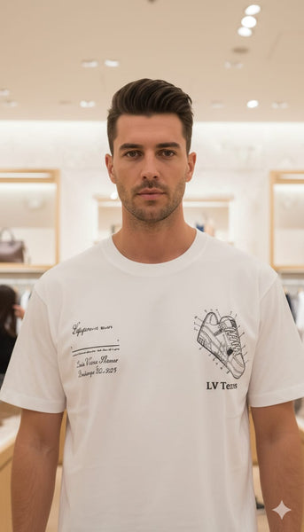 Men's Premium Cream  Oversized Graphic Print T-Shirt Soft Casual Streetwear