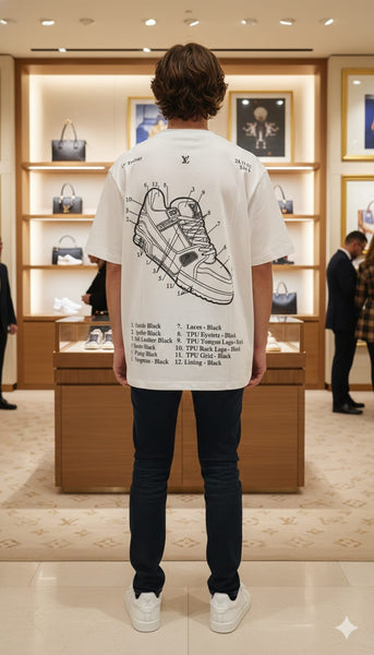 Men's Premium Cream  Oversized Graphic Print T-Shirt Soft Casual Streetwear
