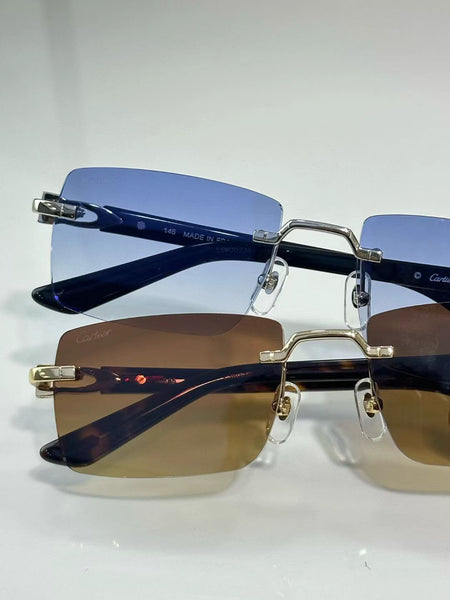 Premium Rimless Square Sunglasses for Men  UV Protection | Lightweight Luxury Eyewear
