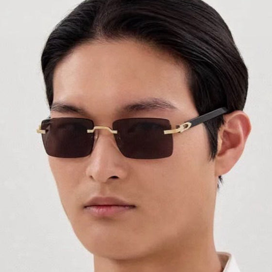 Premium Rimless Square Sunglasses for Men  UV Protection | Lightweight Luxury Eyewear