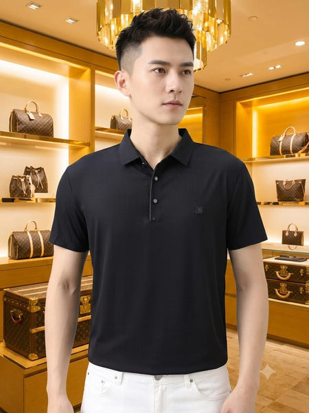 Men's Premium Black Polo T-Shirt  Classic Collar Soft Polo
