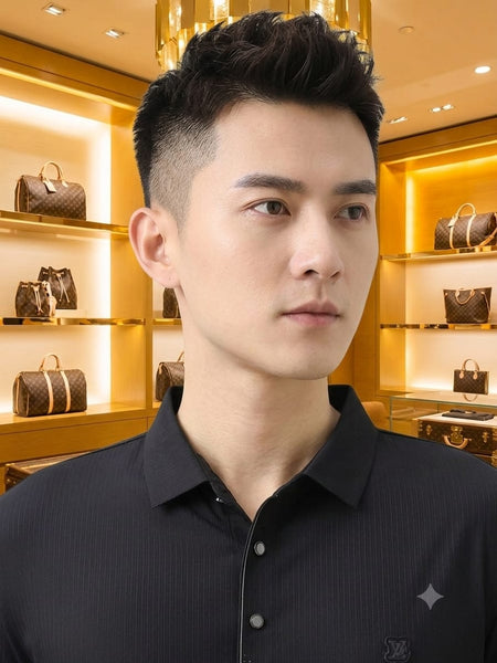 Men's Premium Black Polo T-Shirt  Classic Collar Soft Polo