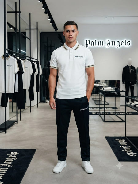 Premium Men's White Contrast Trim Polo T-Shirt