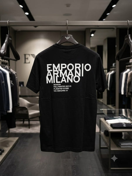 Premium Men's Black Crew Neck T-Shirt Minimal Logo Regular Fit Casual Wear