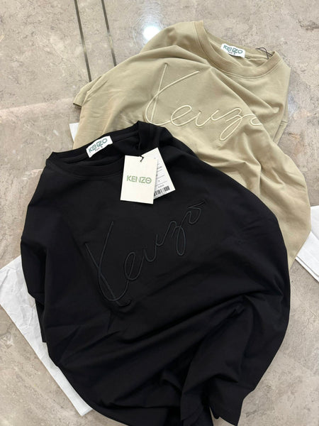 Premium Men's Kenzo Embroidered Logo  Regular Fit T-shirt
