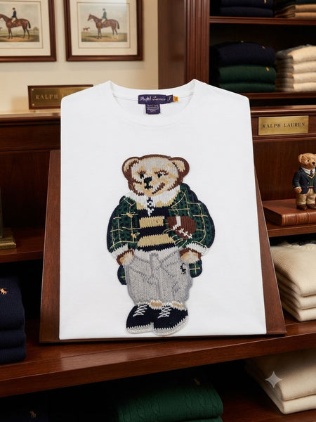 Premium Women's White Teddy Bear Graphic  T-Shirt