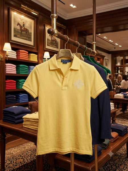 Women's Elegant Yellow Polo Shirt – Classic Collared  Top