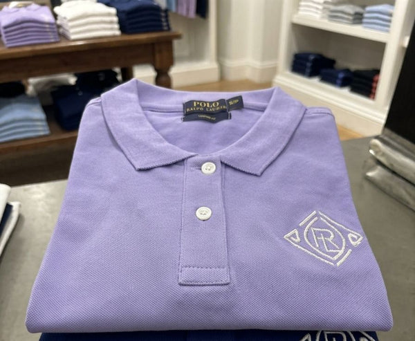 Women's Premium Casual Polo T-Shirt Purple  Embroidered Logo Design