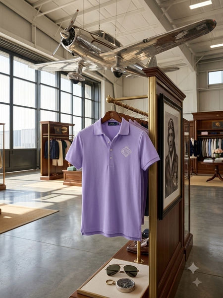 Women's Premium Casual Polo T-Shirt Purple  Embroidered Logo Design