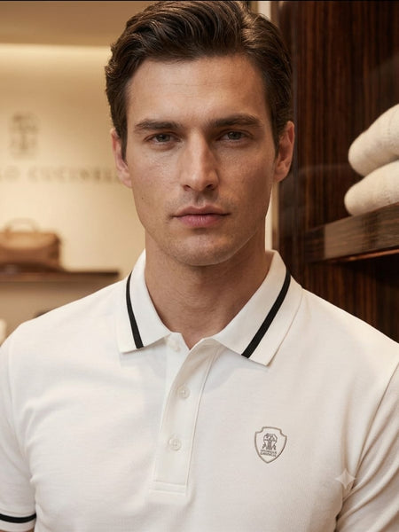 Premium White Polo T-Shirt for Men Classic Regular Fit Casual Collar Tee