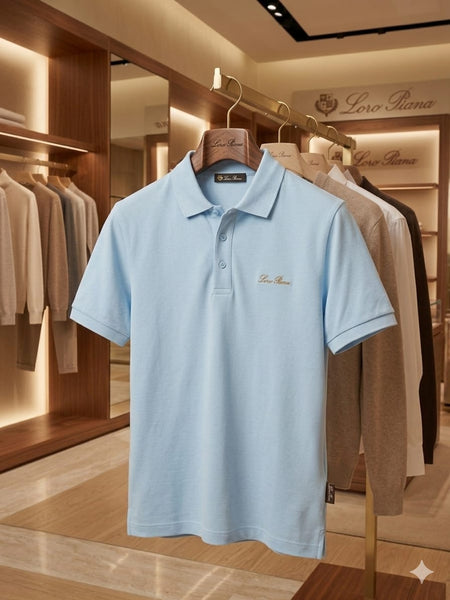 Imported Classic Light Blue Casual Polo Tee