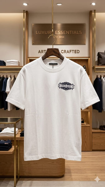 Premium Embroidered  Work White  Oversized T-Shirt  For Men