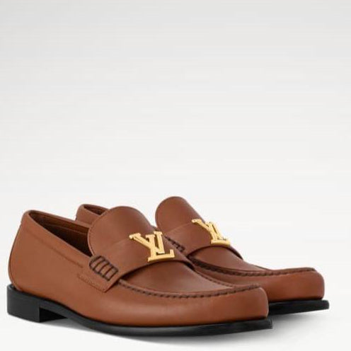 Men’s Premium Brown Leather Loafers – Elegant Slip-On Formal & Casual Shoes