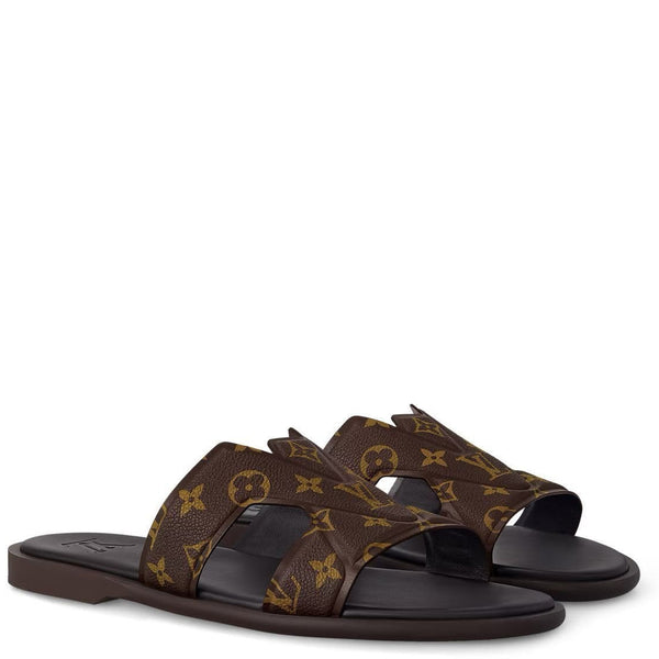 Luxury Monogram Cross Strap Slide Sandals for Men