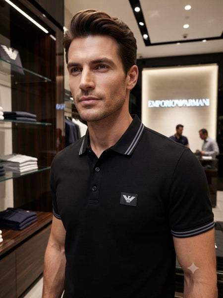 Premium Men's Black Polo T-Shirt | Classic Regular Fit Casual Half Sleeve Polo