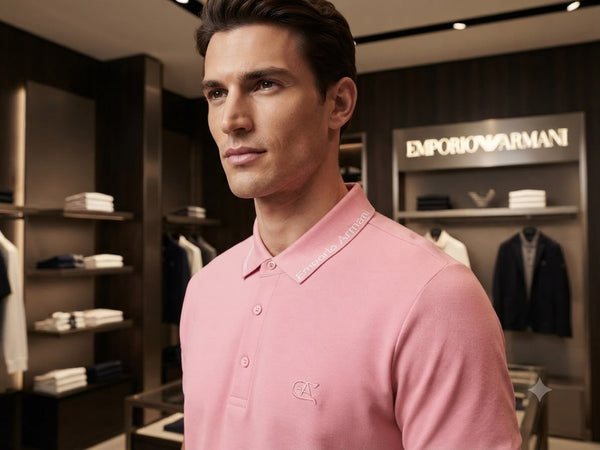 Men's Premium Pink Polo T-Shirt Soft Textured Fabric Classic Collar