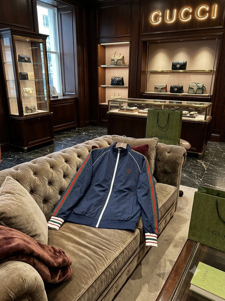 Men's Premium Navy Blue Zip-Up Track Jacket