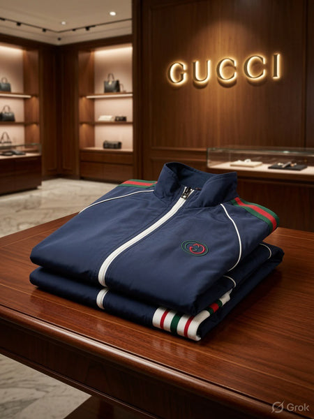 Men's Premium Navy Blue Zip-Up Track Jacket