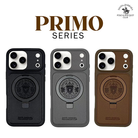 Santa Barbara Primo Series Magnetic Ring Kickstand Leather Case for iPhone 17 Series