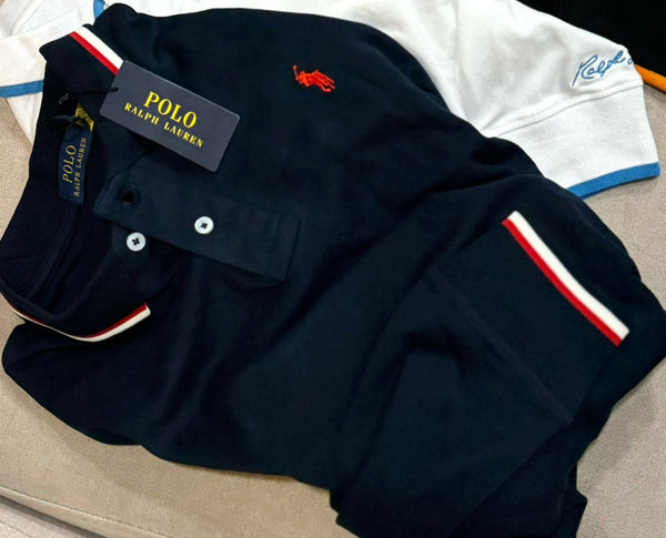 Logo Embroidered Long Sleeve Polo Shirt