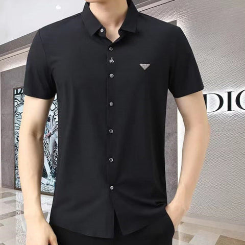 Classic Black Half-Sleeve Formal Shirt  Timeless Elegance