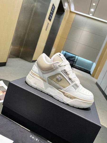 Premium Leather and Mesh Low-Top Sneakers