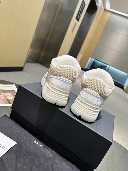 Premium Leather and Mesh Low-Top Sneakers