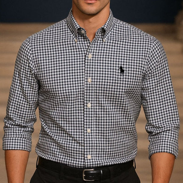 Premium Check Print With Embroidery Logo Shirt