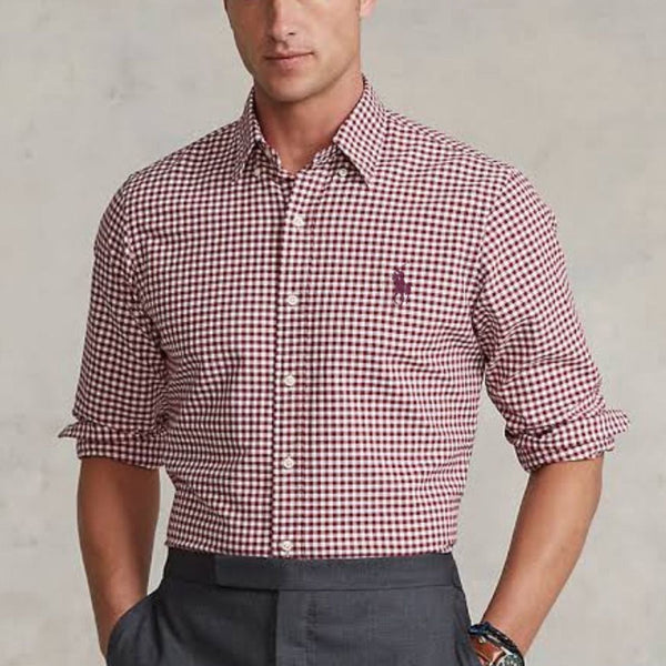 Premium Check Print With Embroidery Logo Shirt