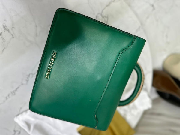 Tiger Handle  Crystal-Embellished Shoulder Bag