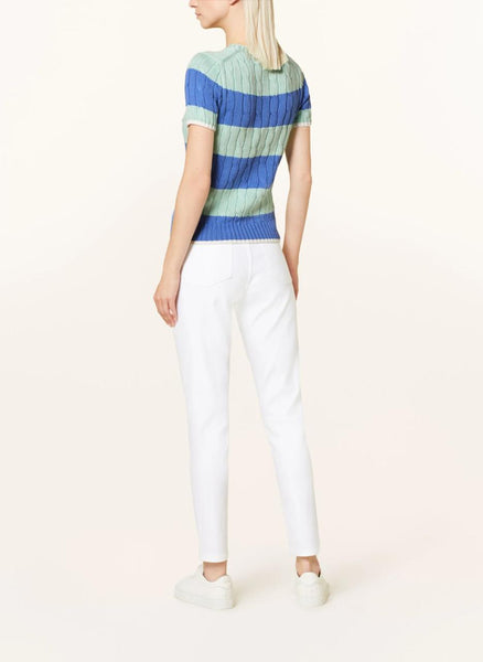 Premium Women Striped Cable-Knit Jumper