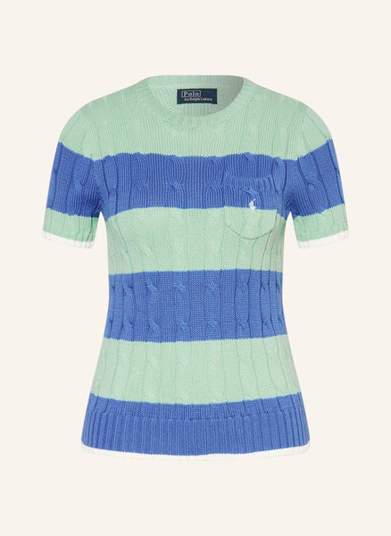 Premium Women Striped Cable-Knit Jumper