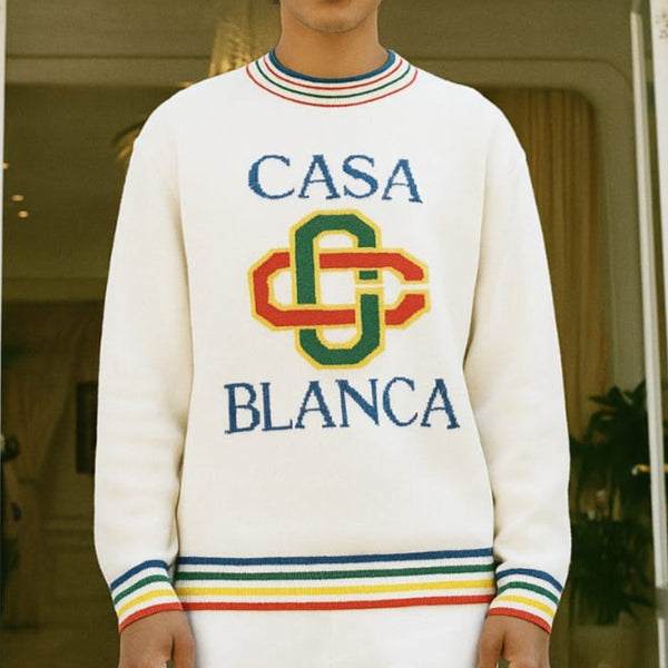 Imported Stacked Logo-Embroidered Sweatshirt
