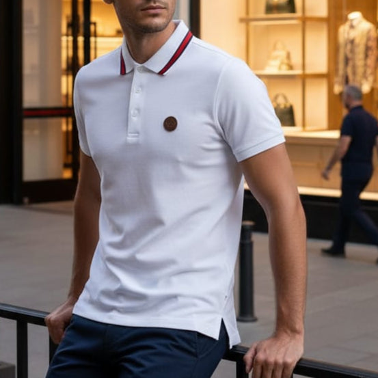 Regular-Fit Polo Tees With Logo Patched