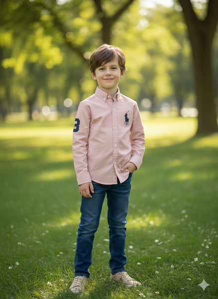 Premium Big Pony Kids' Full-Sleeve Shirts  Classic Iconic Style for Boys