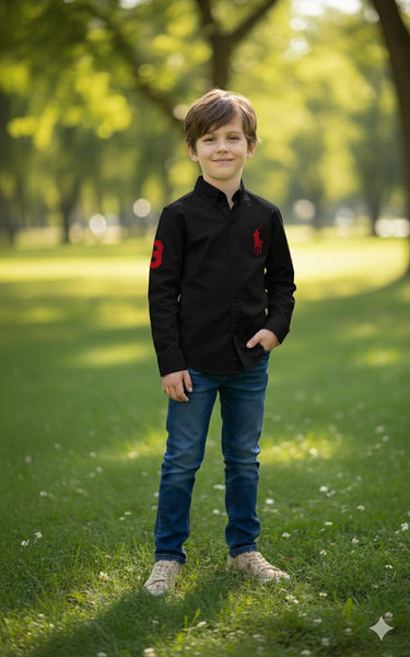 Premium Big Pony Kids' Full-Sleeve Shirts  Classic Iconic Style for Boys