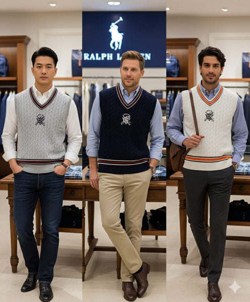 Men Classic Cable Knit Sleeveless Sweater