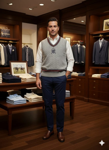 Men Classic Cable Knit Sleeveless Sweater