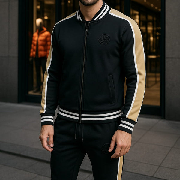 Branded  Patched Logo  Stripe Pattern Track-Set