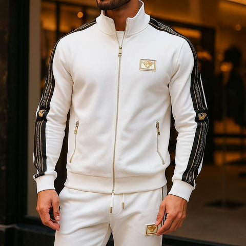 Luxury  Regular Fit White Track Set