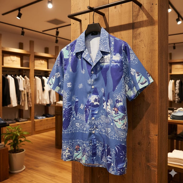 Branded Bandana-Print  Drop Shoulder Shirt