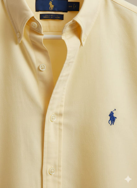 Luxury Embroidered Logo Yellow  Shirt