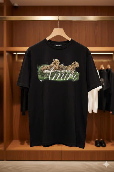 Cheetah Logo-Print  Branded  Oversized T-shirt