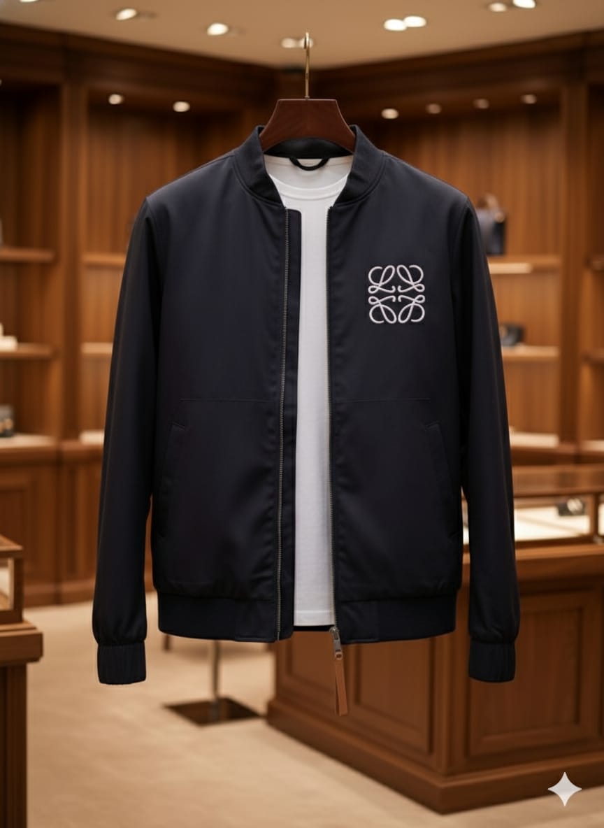 Premium Elegant Embroidered Logo Zipper Jacket