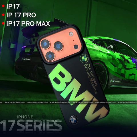 3D Dynamic Color-Shift Silicone Case for iPhone 17 Series – Premium Soft-Touch Protection with Signature BMW Emblem