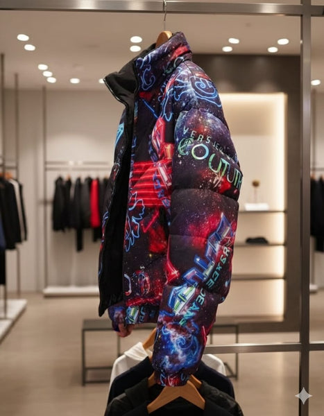 Luxury Motif-Print Reversible Jacket