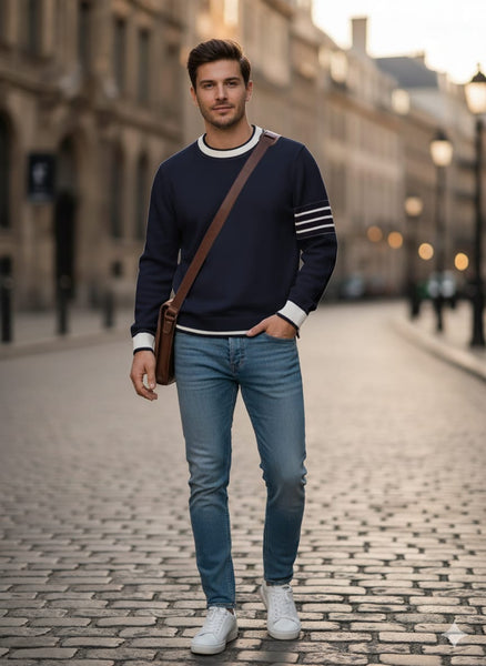 Imported & Elegant  Men Crew Neck Pullover