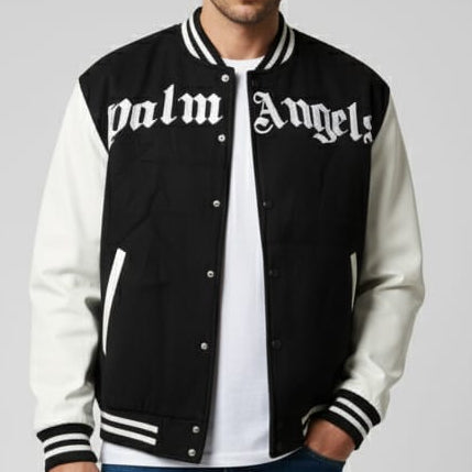 Premium Black & White Varsity Jacket – Street Luxe Edition