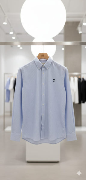 Branded  Button-Down Shirt in Striped
