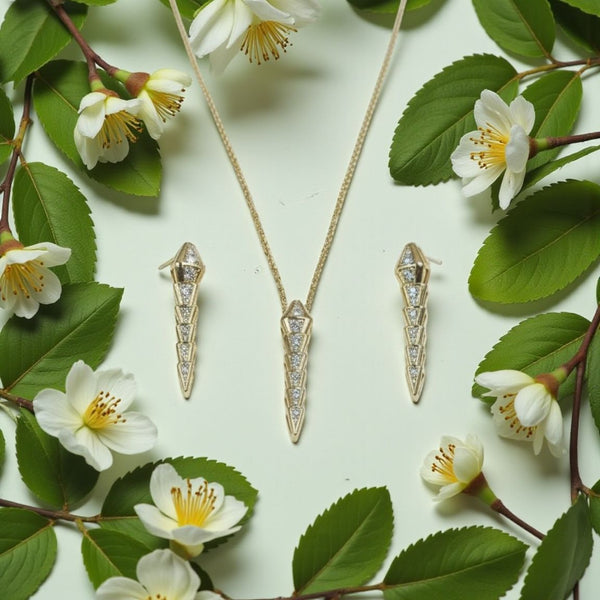 Premium Serpenti-Inspired Gold Necklace & Earrings Set